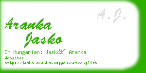 aranka jasko business card